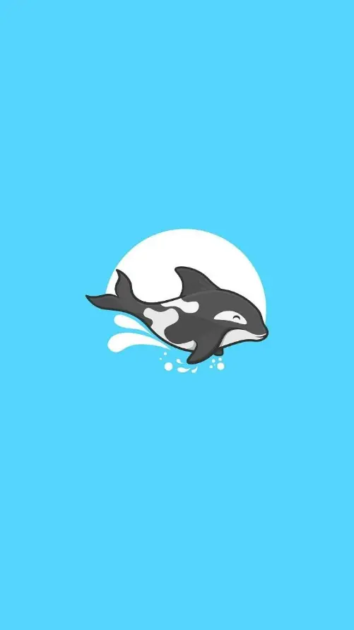4k动物壁纸 - 卡通 - 插画 - 海浪「哲风壁纸」