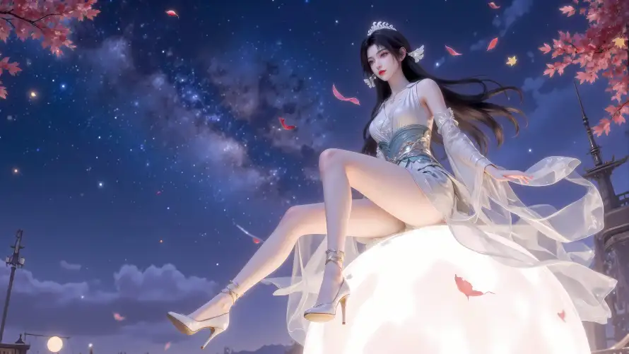 6k仙女壁纸-古风 - 夜空-宋玉「哲风壁纸」
