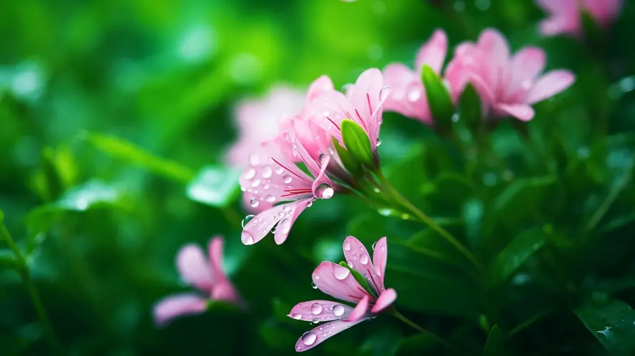 3k壁纸壁纸-小花 - 植物-水珠「哲风壁纸」