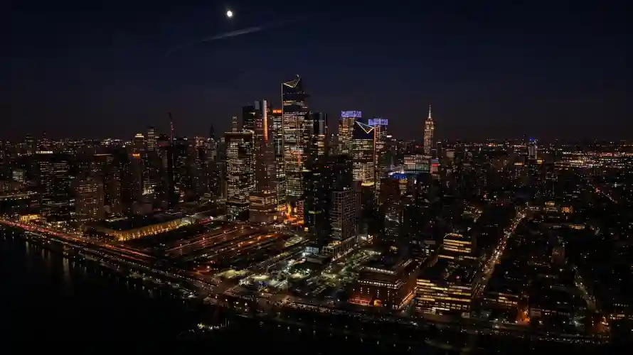 3k夜晚壁纸-月亮 - 灯光-电脑「哲风壁纸」