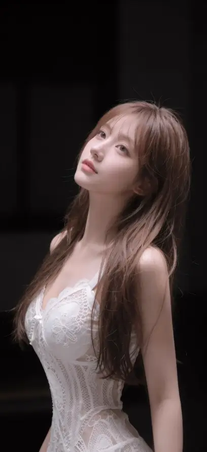 4k棕发壁纸 - 红唇 - 纯欲 - 美女「哲风壁纸」