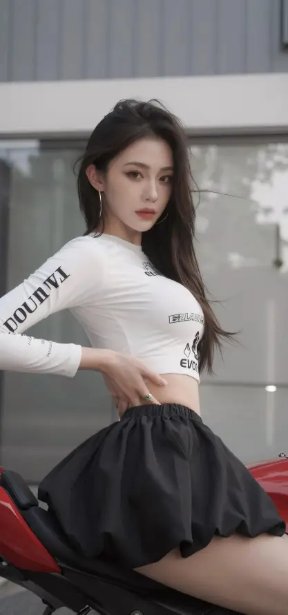 4k户外壁纸 - 机车 - 美女 - 街拍「哲风壁纸」