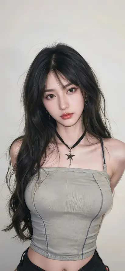 4k吊带壁纸 - 美女 - 辣妹 - 长发「哲风壁纸」