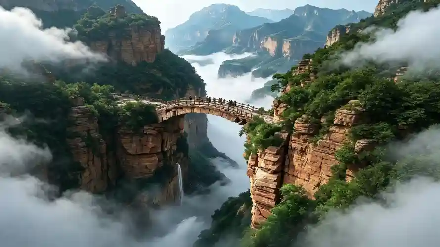 3k云海壁纸-山脉 - 峡谷-悬崖「哲风壁纸」