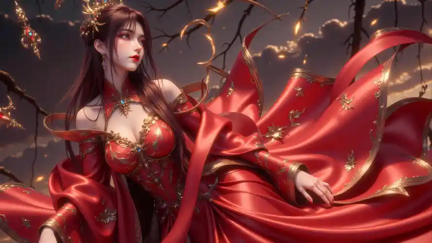 6k发饰壁纸-古风 - 天空-御姐「哲风壁纸」