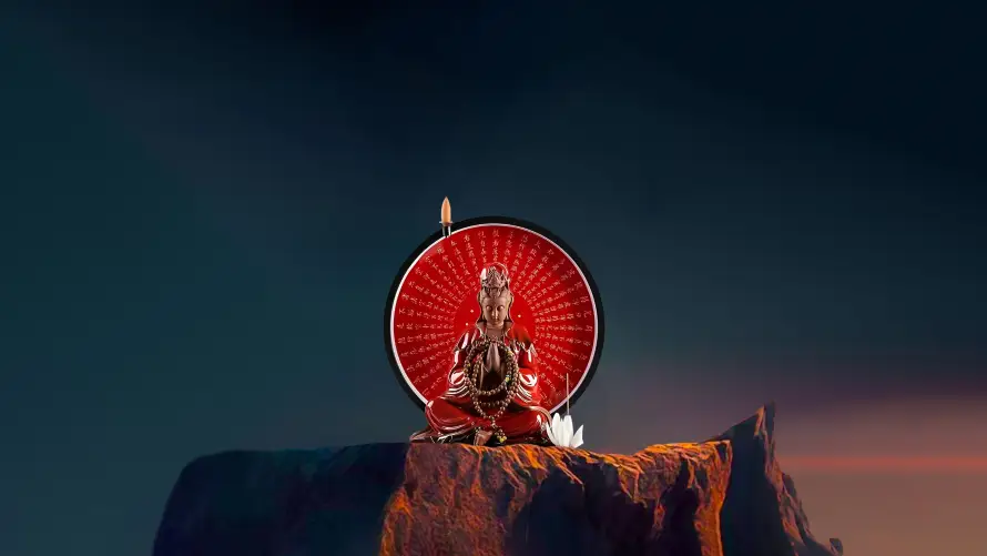 4k佛像壁纸-宗教 - 山峦-悬崖「哲风壁纸」
