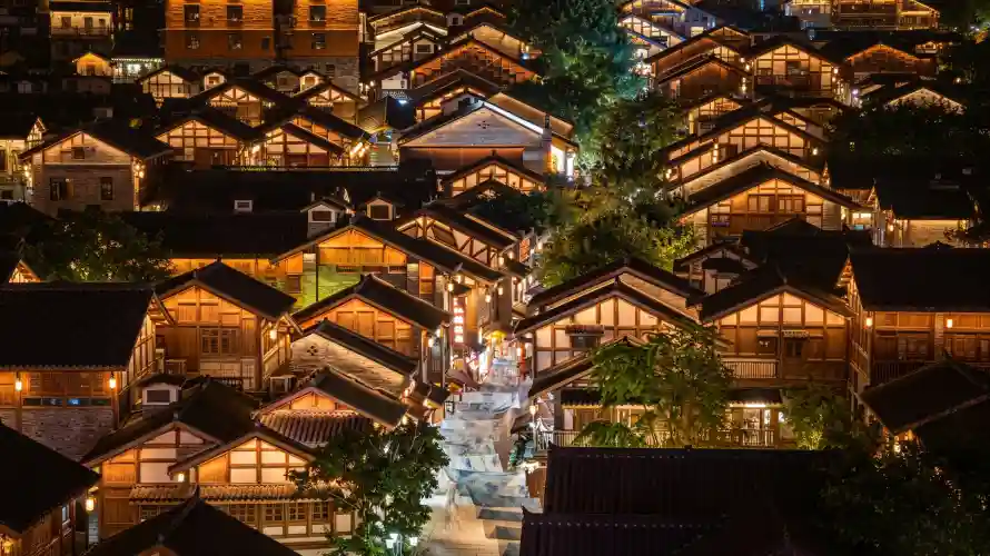 3k古街壁纸-壁纸 - 夜景-暖光「哲风壁纸」