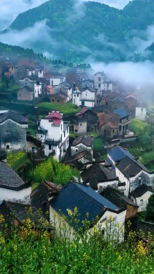 4k乡村壁纸 - 云雾 - 山野 - 民居「哲风壁纸」