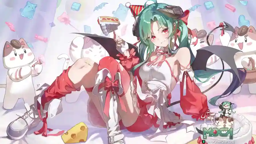 4k奶酪壁纸-少女 - 派对-猫咪「哲风壁纸」
