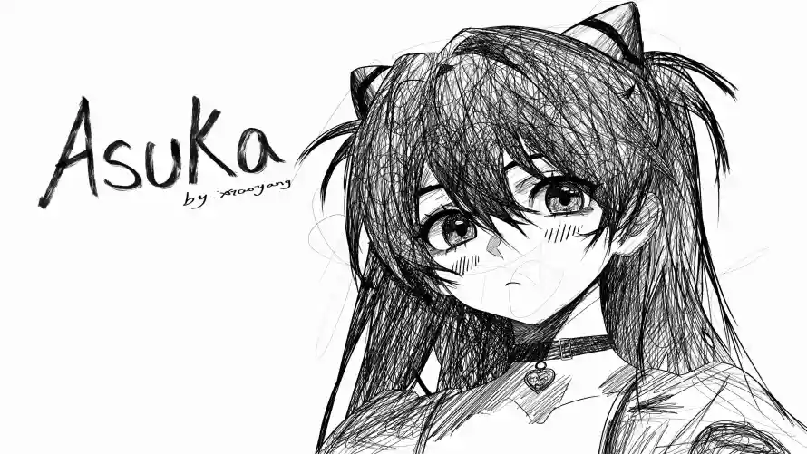 5k头饰壁纸-少女 - 手绘-素描「哲风壁纸」