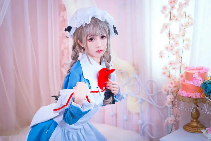 6k室内壁纸-灰奈 - 白丝-蛋糕「哲风壁纸」