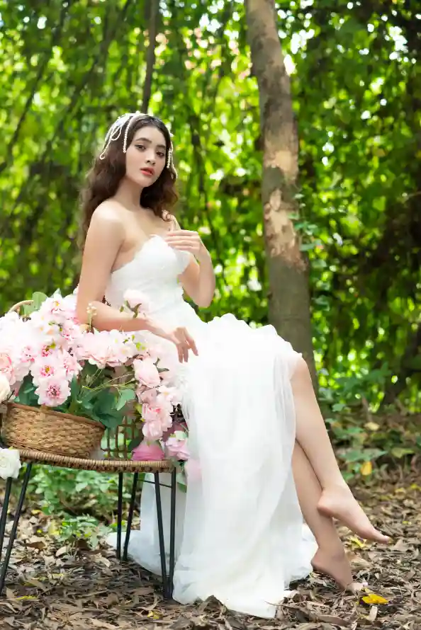 4k写真壁纸 - 卷发 - 发饰 - 婚纱「哲风壁纸」