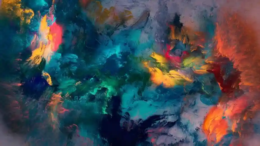 3k创意壁纸-晕染 - 橙色-油画「哲风壁纸」