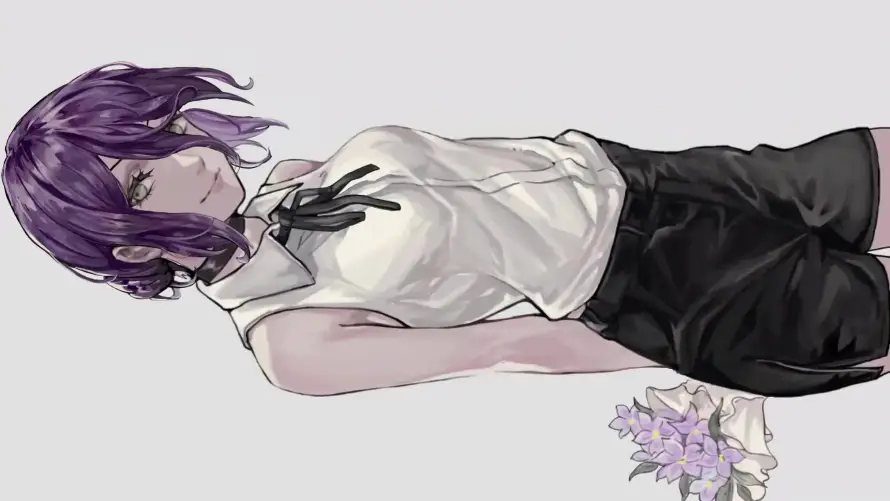 3k插画壁纸-短发 - 紫发-花束「哲风壁纸」