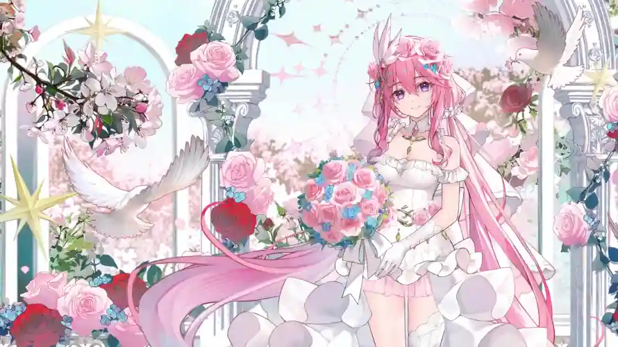 4k婚纱壁纸-拱门 - 花嫁-花束「哲风壁纸」