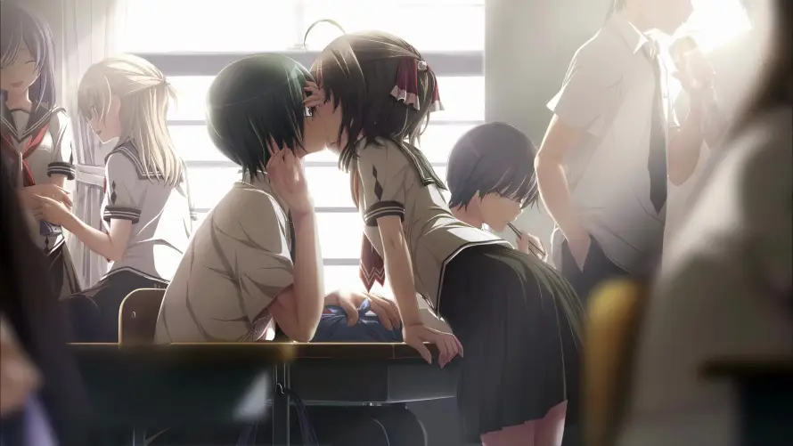 4k亲吻壁纸-同学 - 学生-少女「哲风壁纸」