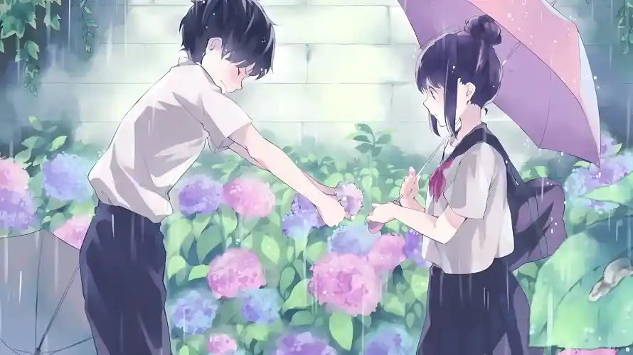 3k下雨壁纸-少女 - 少年-日系「哲风壁纸」