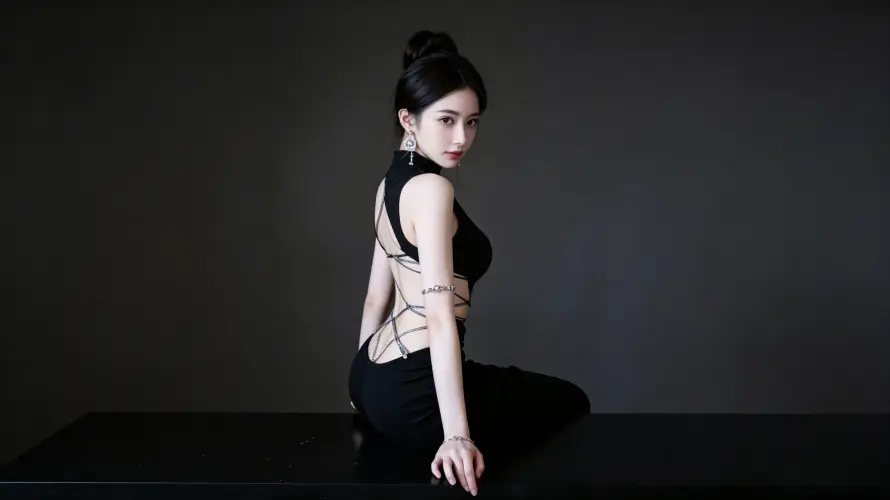 3k写真壁纸-坐姿 - 壁纸-性感「哲风壁纸」