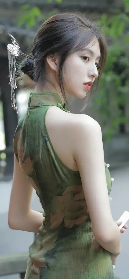 4k写真壁纸 - 发簪 - 回头 - 国风「哲风壁纸」