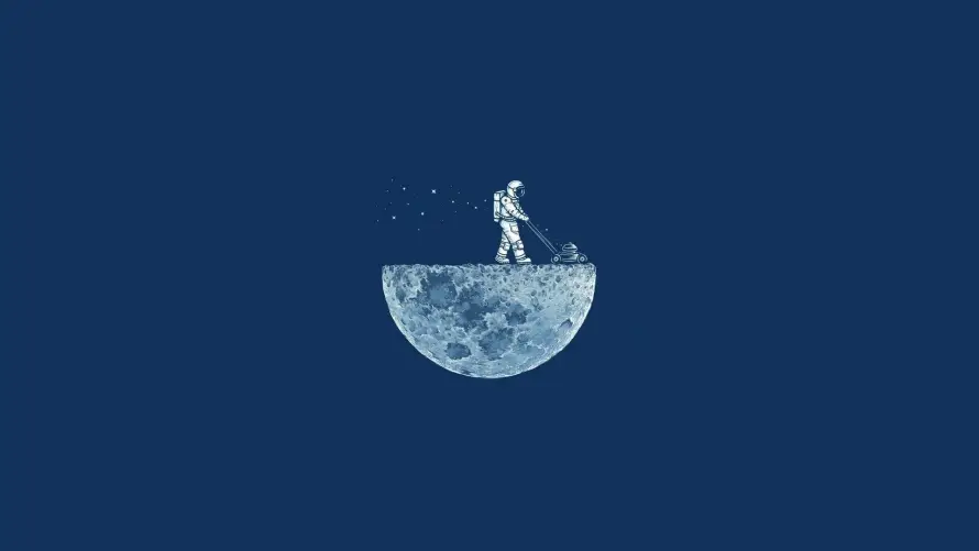 2k创意壁纸-宇宙 - 月球-极简「哲风壁纸」