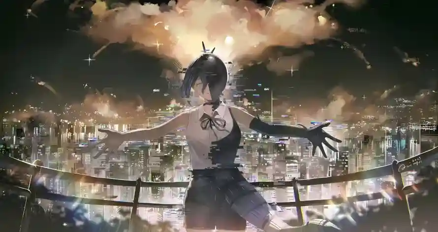 2k城市壁纸-夜景 - 栏杆-爆炸「哲风壁纸」