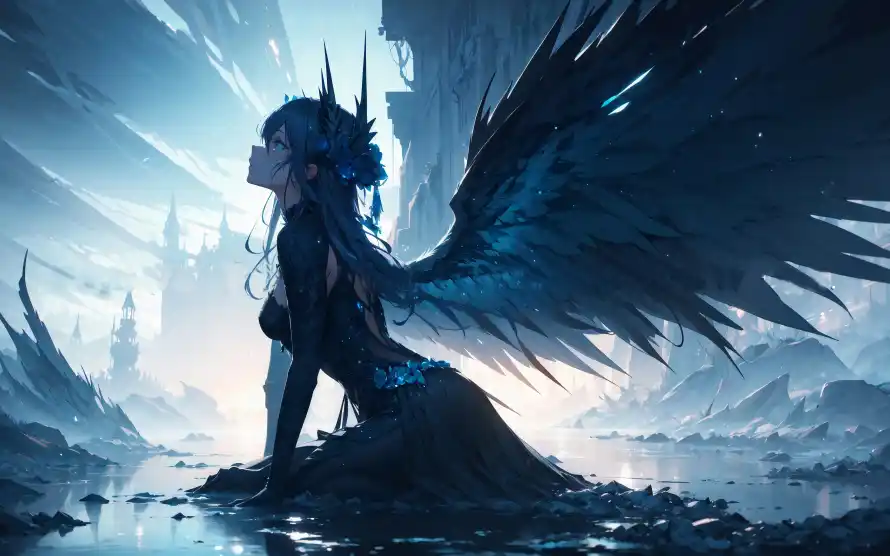 6k动漫壁纸-奇幻 - 少女-水面「哲风壁纸」