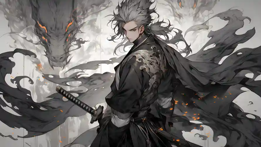 4k古风壁纸-国风 - 武士-黑衣「哲风壁纸」