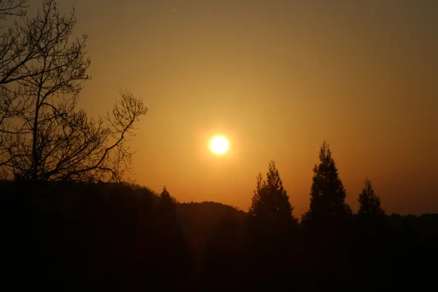 5k夕阳壁纸-山脉 - 山野-树林「哲风壁纸」