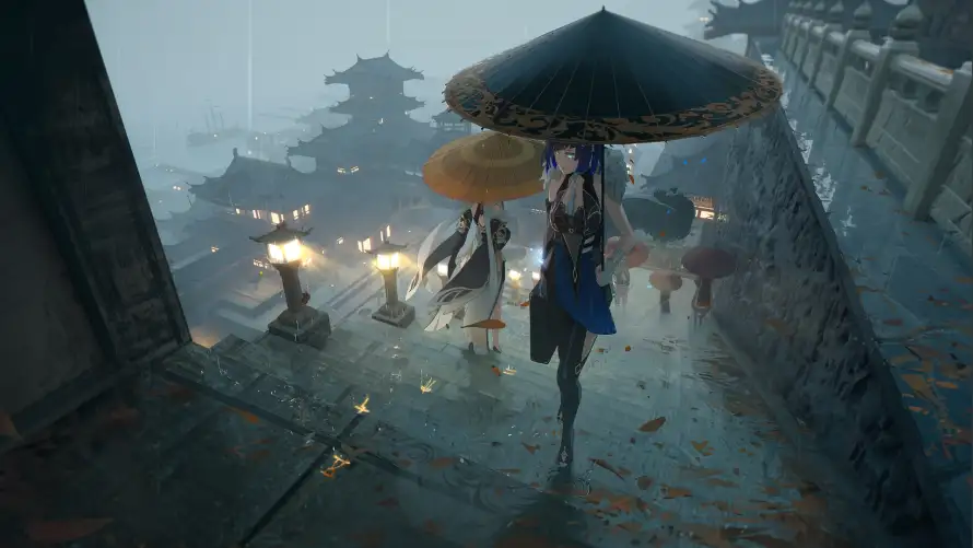 2k原神壁纸-古街 - 古风-夜兰「哲风壁纸」
