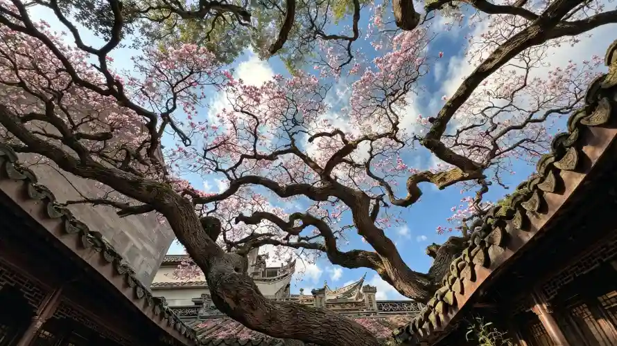 3k古宅壁纸-古巷 - 古树-好看「哲风壁纸」