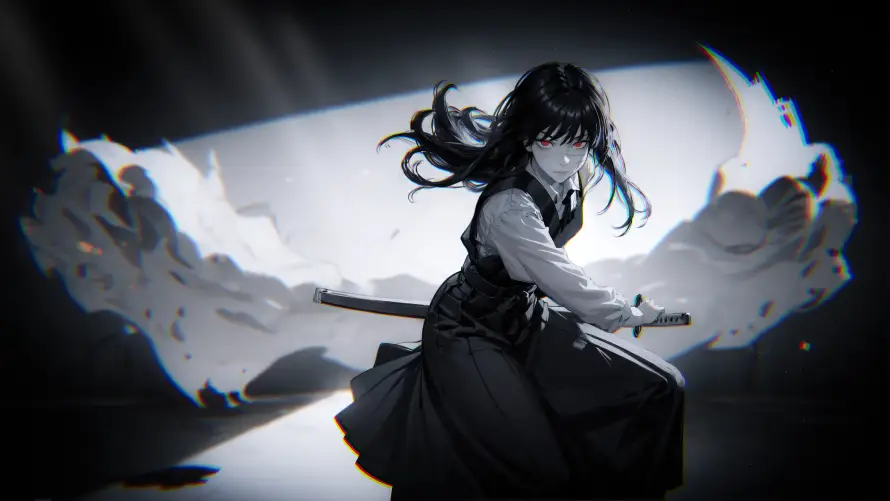 4k制服壁纸-剪影 - 日系-月亮「哲风壁纸」