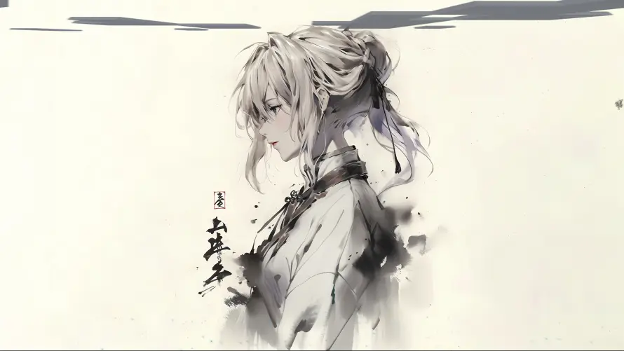 4k侧脸壁纸-国风 - 少女-影漫「哲风壁纸」