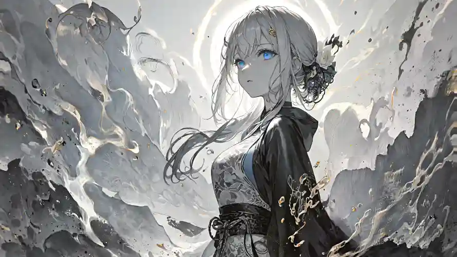 4k光环壁纸-动漫 - 古风-少女「哲风壁纸」