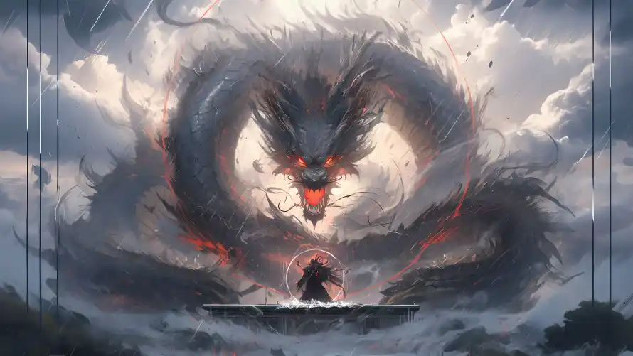 4k乌云壁纸-龙 - 云层-人影「哲风壁纸」