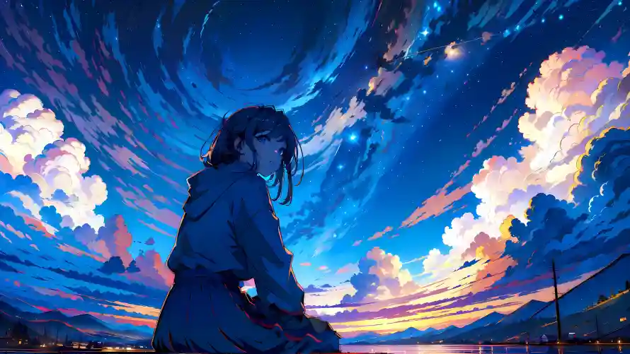 4k云朵壁纸-剪影 - 夜晚-影漫「哲风壁纸」