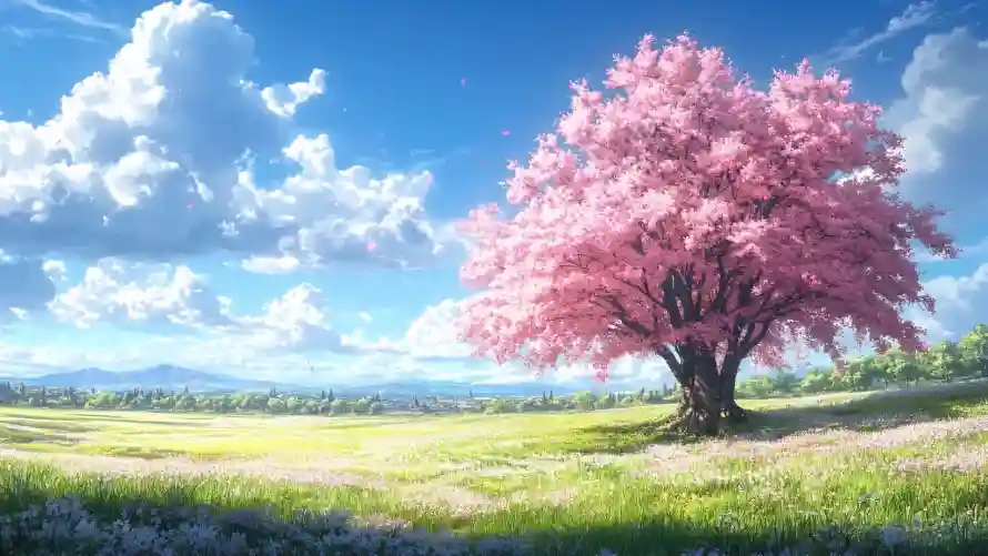 2k旷野壁纸-晴空 - 树木-樱花「哲风壁纸」