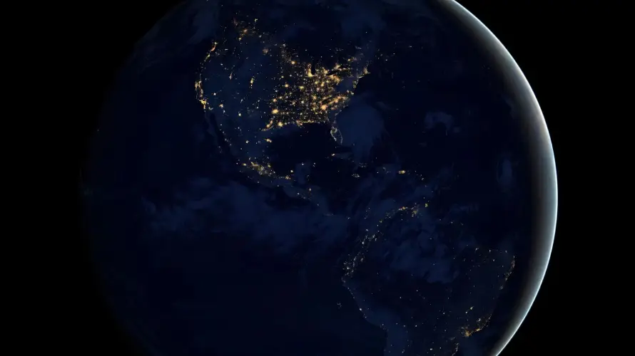 2k俯瞰壁纸-地球 - 夜景-太空「哲风壁纸」