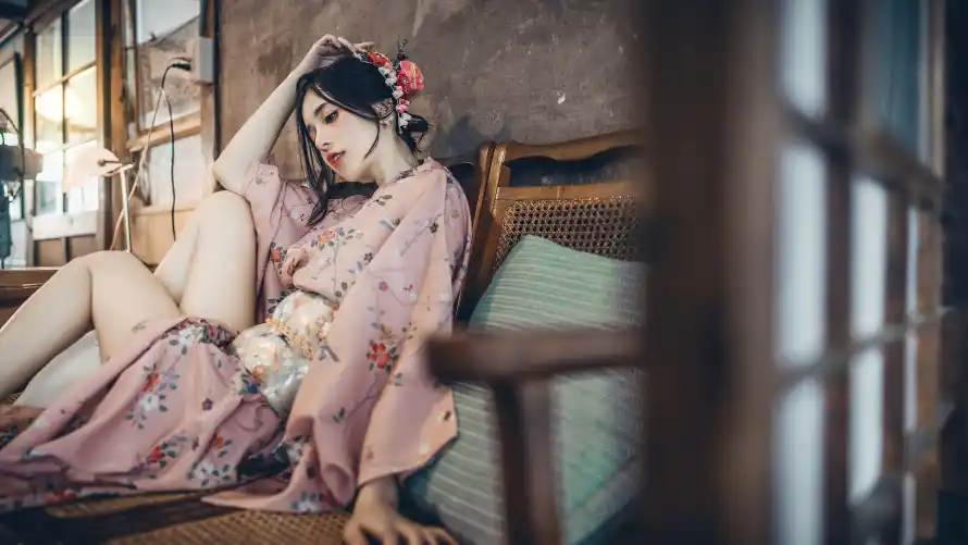 6k和服壁纸-复古 - 室内-少女「哲风壁纸」