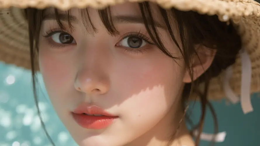 4k人像壁纸 - 光斑 - 刘海 - 夏日「哲风壁纸」