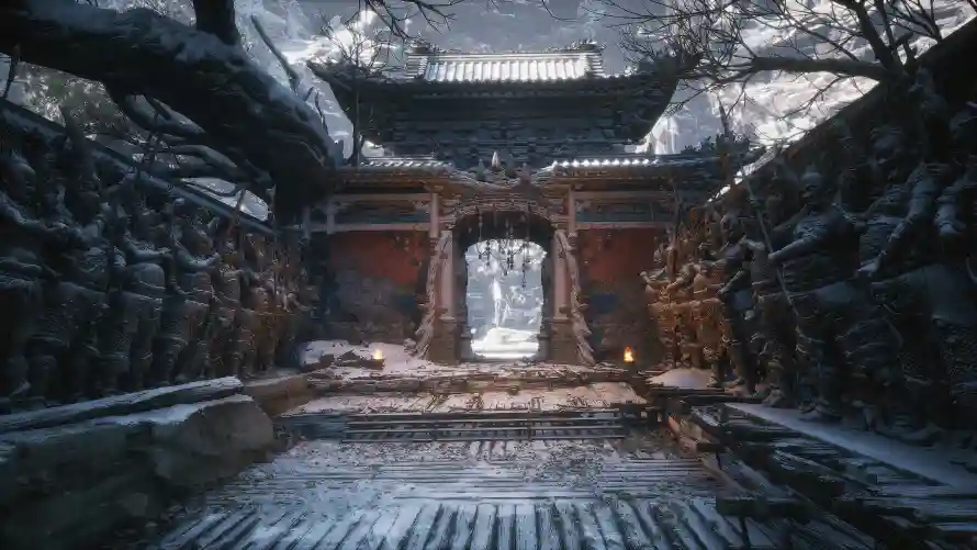 3k中式壁纸-冬日 - 冷调-古寺「哲风壁纸」