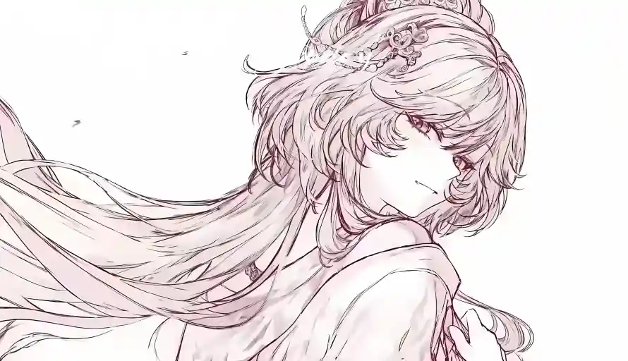 2k侧脸壁纸-发饰 - 回眸-少女「哲风壁纸」