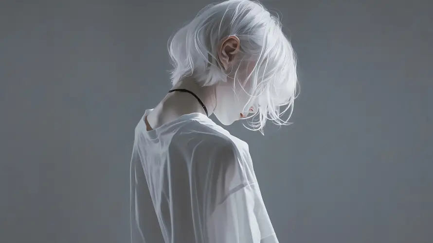 6k侧脸壁纸-少年 - 白发-短发「哲风壁纸」