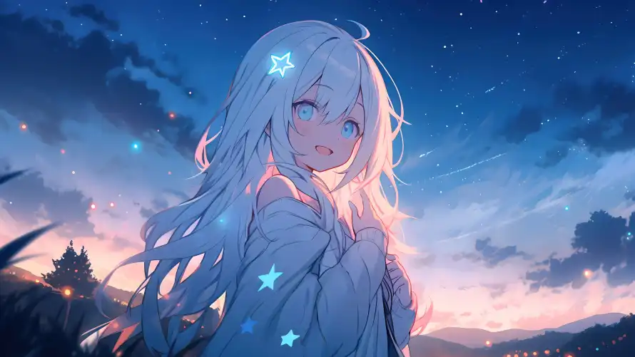 6k城镇壁纸-夜晚 - 星空-流云「哲风壁纸」