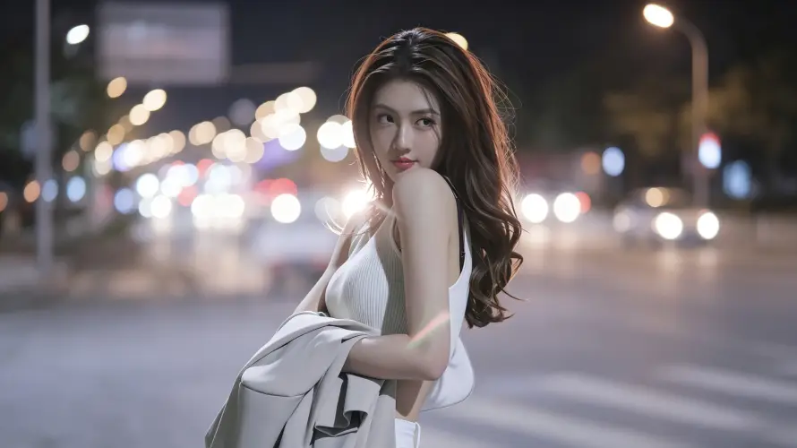 3k人像壁纸-卷发 - 图片-夜景「哲风壁纸」