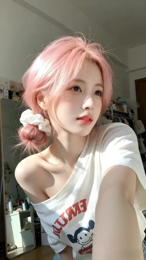 4k少女壁纸 - 居家 - 粉发 - 美女「哲风壁纸」