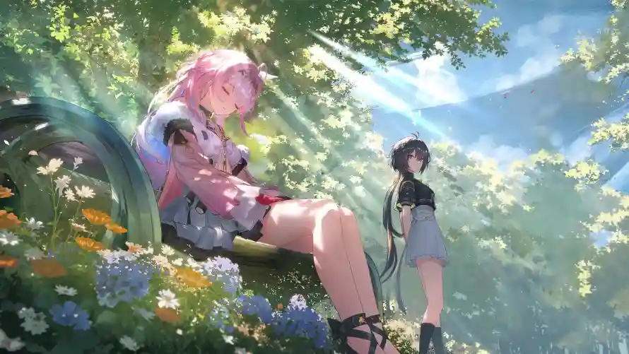 4k夏日壁纸-树影 - 森林-花朵「哲风壁纸」