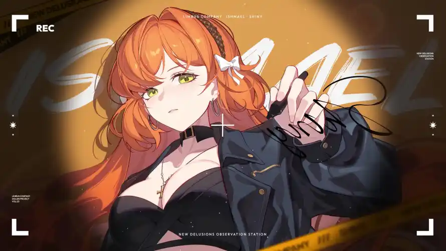 4k少女壁纸-手势 - 橙发-绿瞳「哲风壁纸」