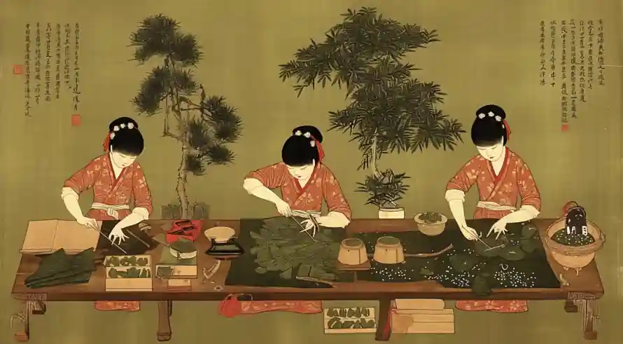 5k古风壁纸-国风 - 插画-松树「哲风壁纸」