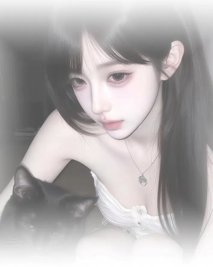 4k手绘壁纸 - 美女 - 长发 - 项链「哲风壁纸」