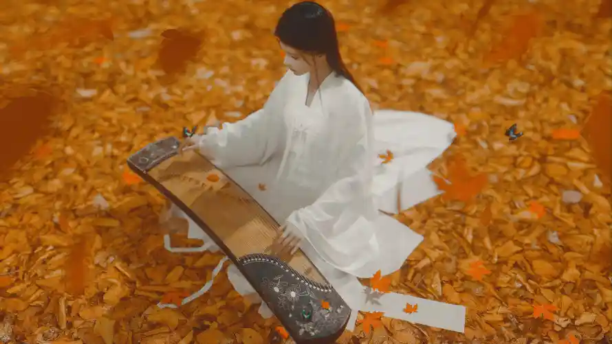 4k古琴壁纸-古装 - 古风-抚琴「哲风壁纸」